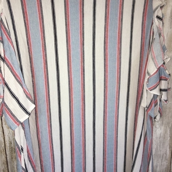 Andree Vertical Striped Cold Shoulder Blouse - Picture 3 of 5